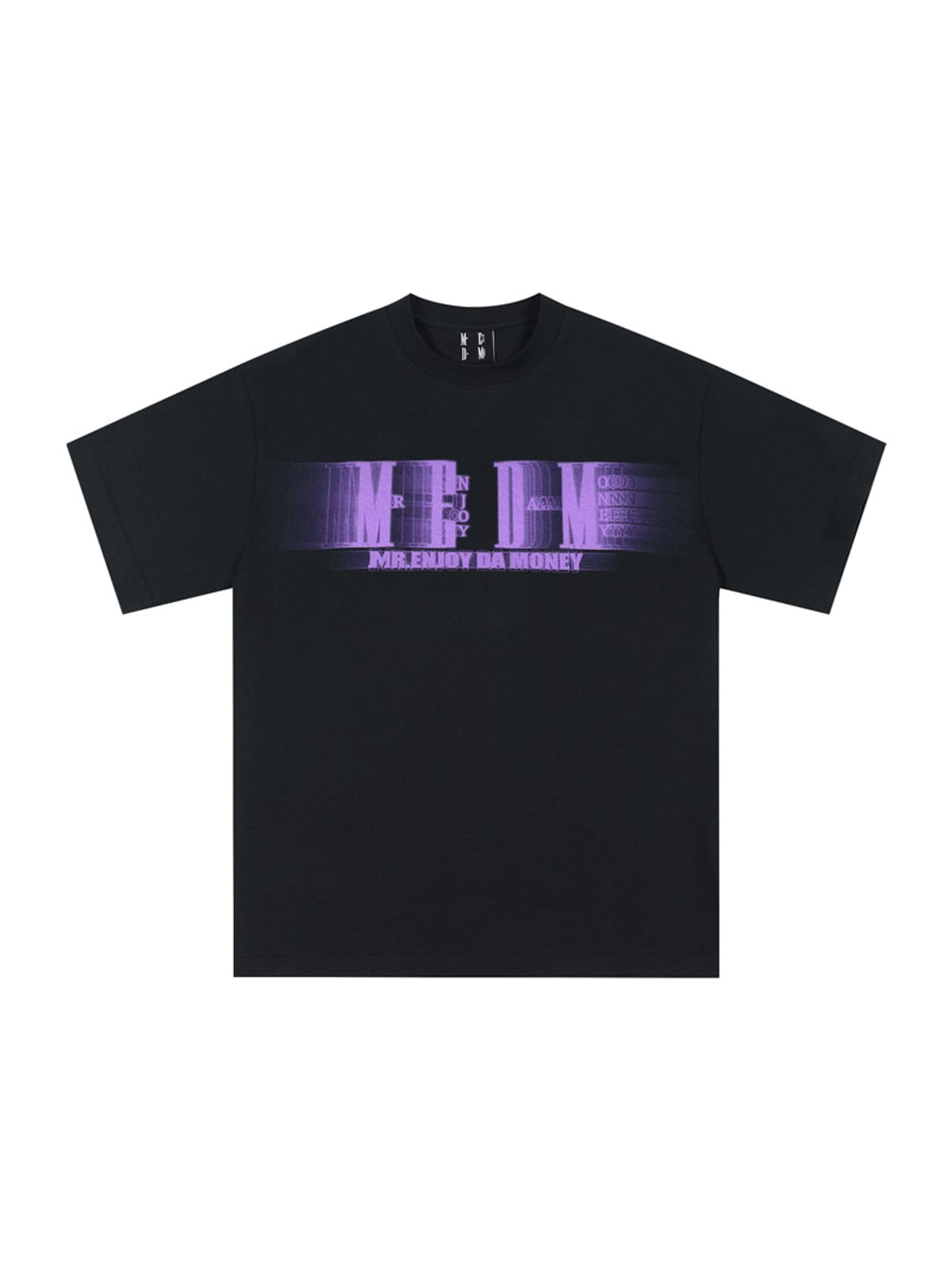 MEDM Glitch Logo Graphic Cotton T Shirt in Purple