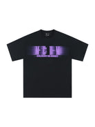 MEDM Glitch Logo Graphic Cotton T Shirt in Purple