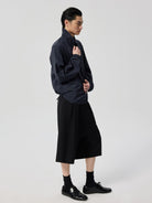 SIMPLE PROJECT Sheer Nylon UV Protection Shirt in Navy Blue - On Male Model