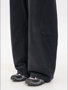 MASONPRINCE Double Layered Cotton Joggers in Black - On Model