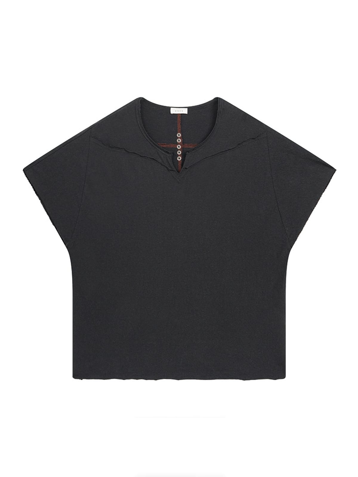 D5ove Hemp Blend V Neck T Shirt in Gray