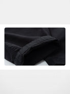 Soda Trendy Belted Cotton Nylon Tapered Pants in Black - Detail