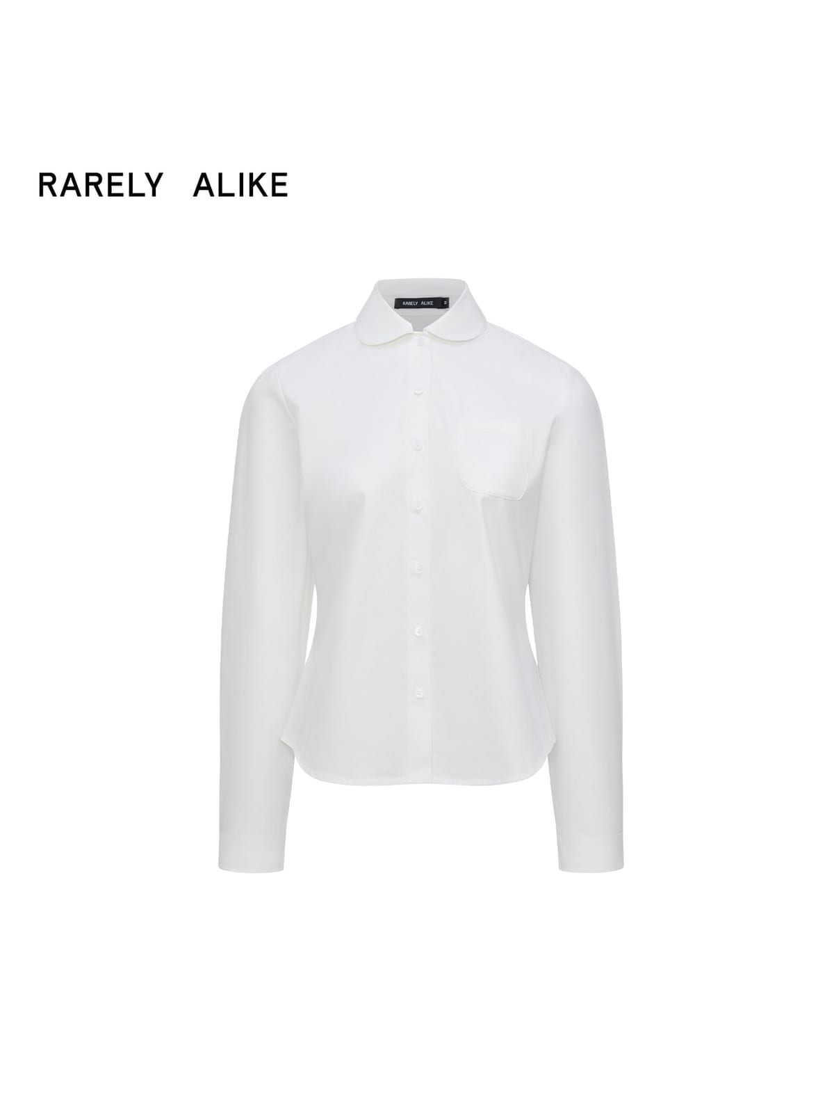RARELY ALIKE Scalloped Peter Pan Collar Blouse in White