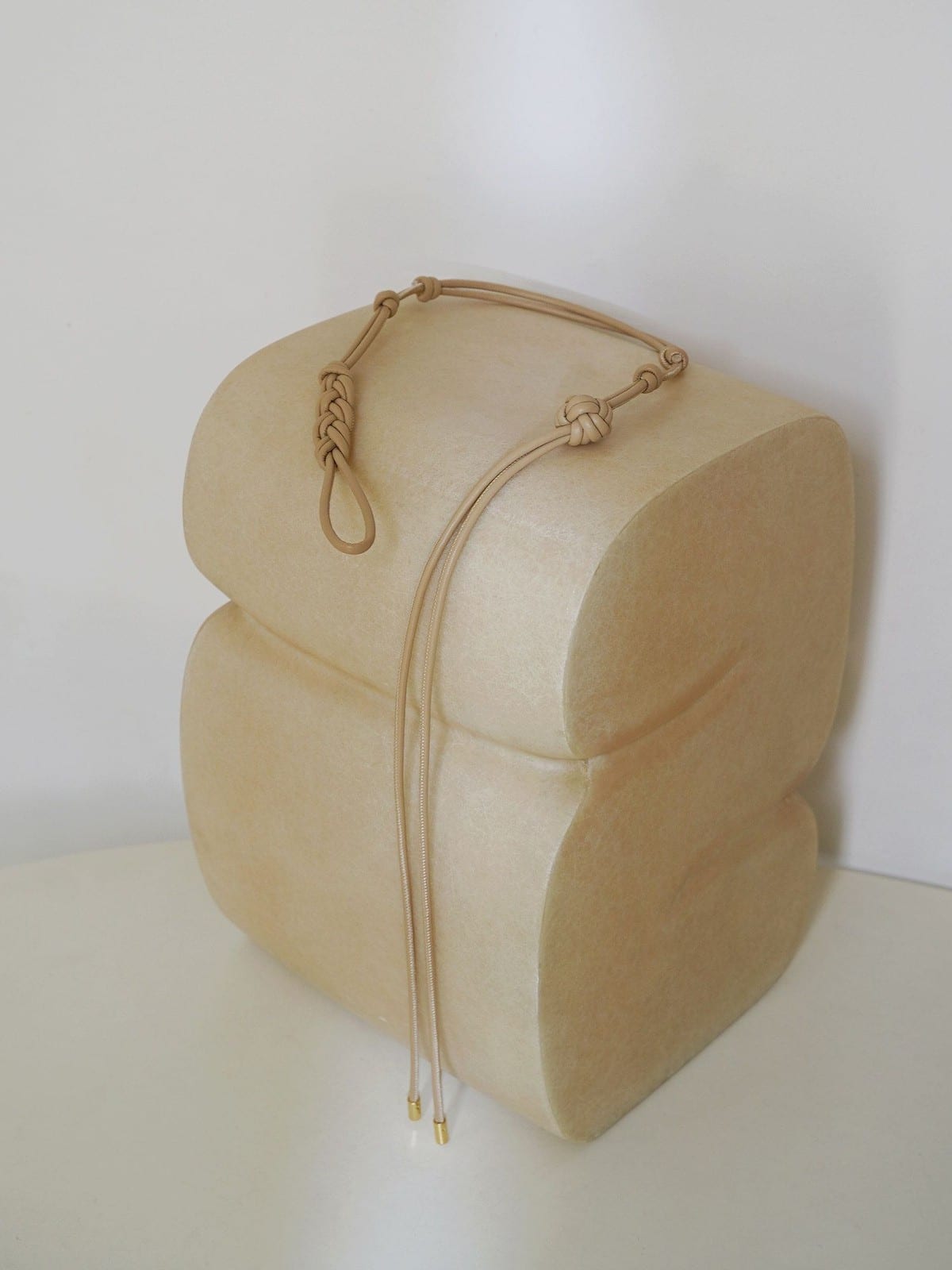 PANLULUPAN Braided Faux Leather Tie Belt in Beige - Lifestyle