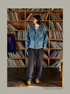 USAGE Type I Selvedge Denim Cropped Jacket in Denim - On Male Model
