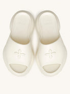 SMFK 7cm Platform Embossed EVA Slides in White
