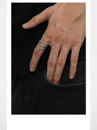 BLACKHEAD Titanium Steel Coiled Snake Ring in Silver - On Male Model