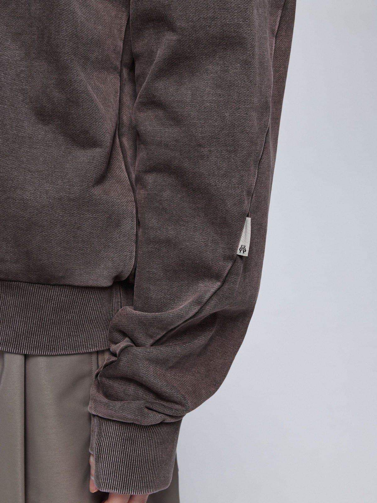 SIMPLE PROJECT Faded Cotton Crewneck Sweatshirt in Gray - On Model