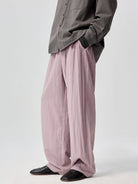 SIMPLE PROJECT Lyocell Blend Curved Leg Trousers in Lavender - On Model
