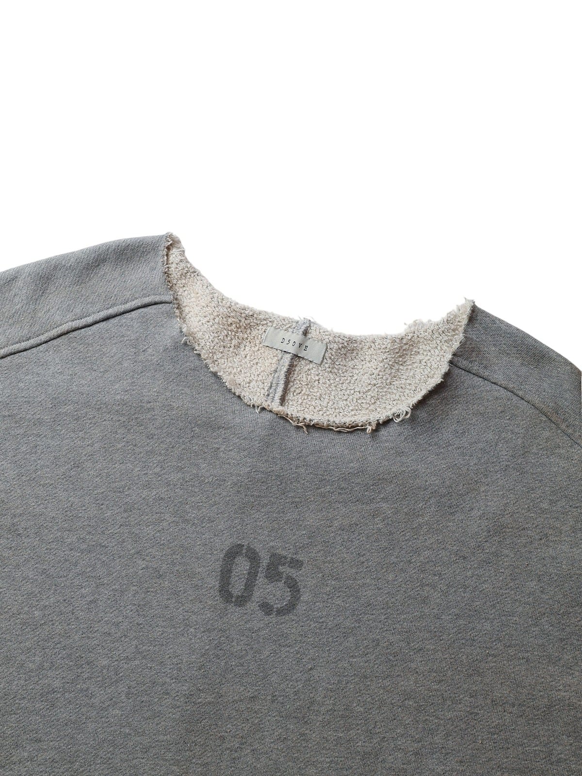 D5ove Heavyweight Boxy Cotton T Shirt in Gray - Detail