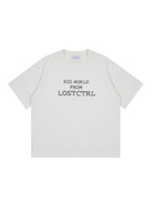 LOSTCTRL Cross Stitch Letter T Shirt in White