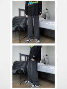 MASONPRINCE Straight Leg Denim Jeans in Gray - On Model