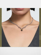 Blackhead Vinyl Wave Gradient Necklace in Silver - On Female Model