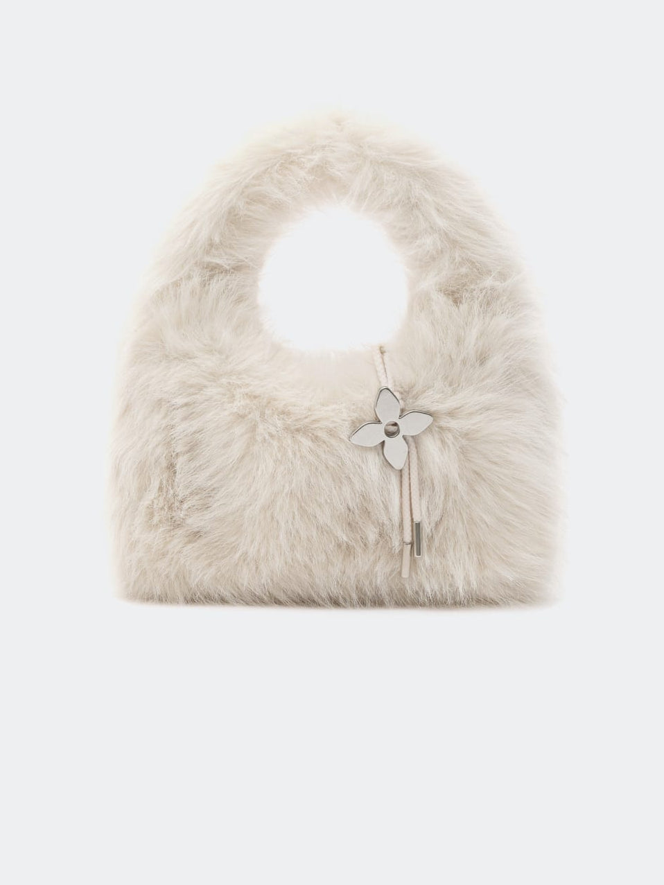 SMFK Plush Mini Handbag in White