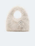 SMFK Plush Mini Handbag in White