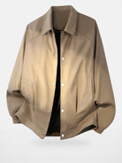 MEDM Collared Snap Front Jacket in Brown