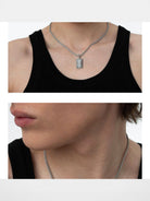 BLACKHEAD 316 Steel Pendant Necklace in Silver - On Male Model