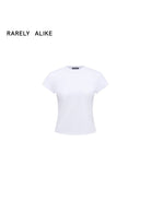 RARELY ALIKE Cotton Bowknot Crewneck T Shirt in White
