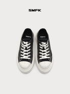SMFK Distressed Canvas Skate Sneakers in Black