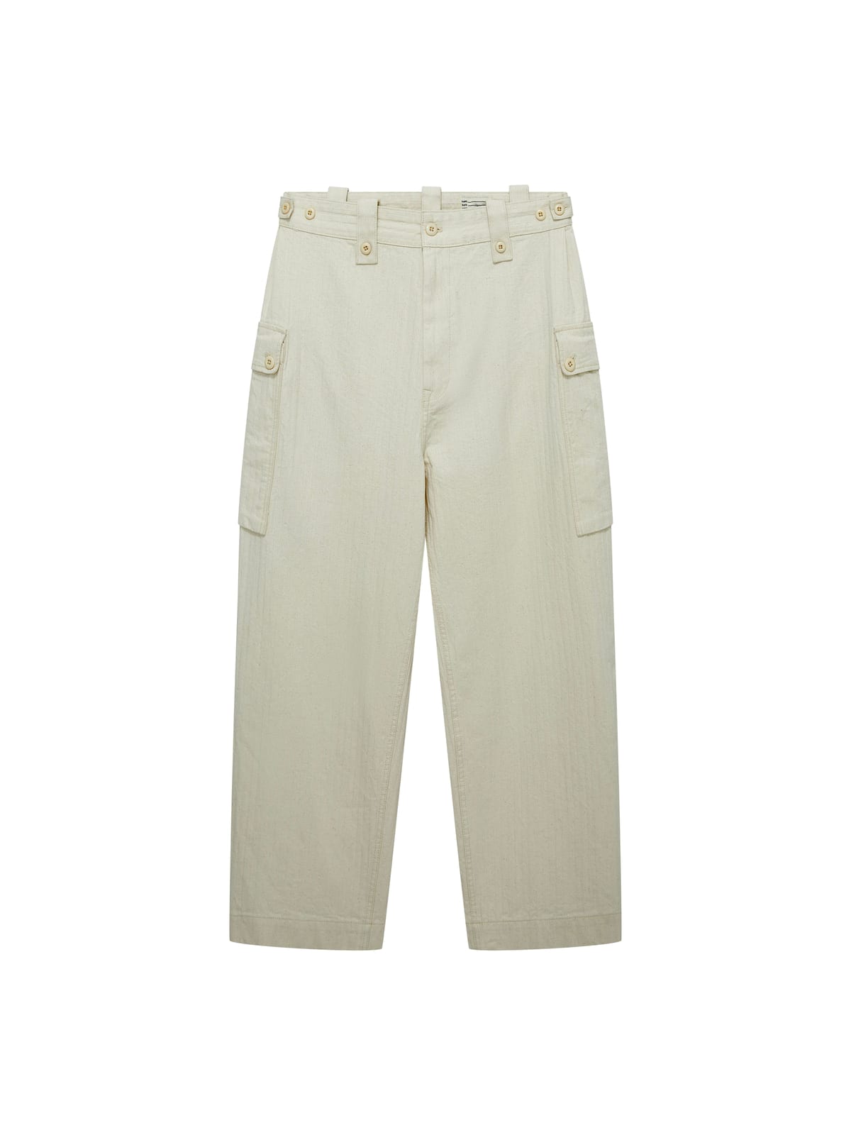 USAGE Heavyweight Herringbone Cargo Pants in White