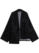 D5ove Graphic Print Kimono Jacket in Black