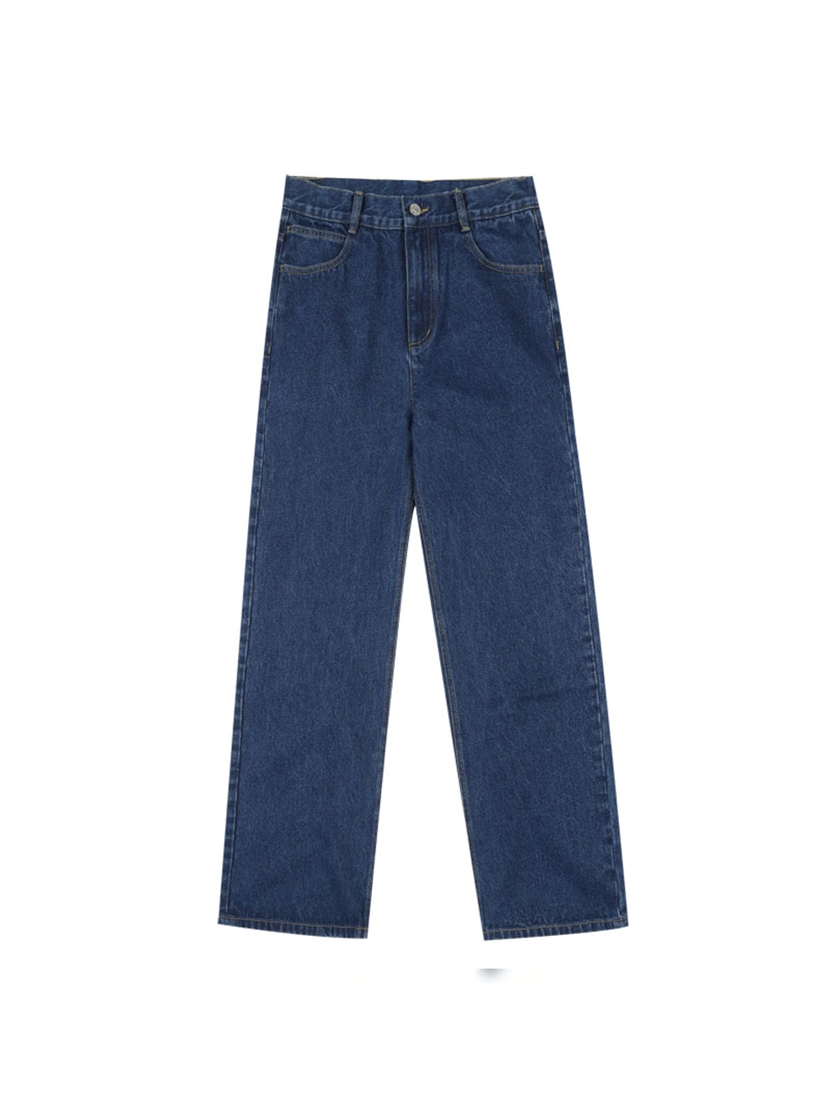 MEDM Washed Wide Leg Jeans in Navy Blue