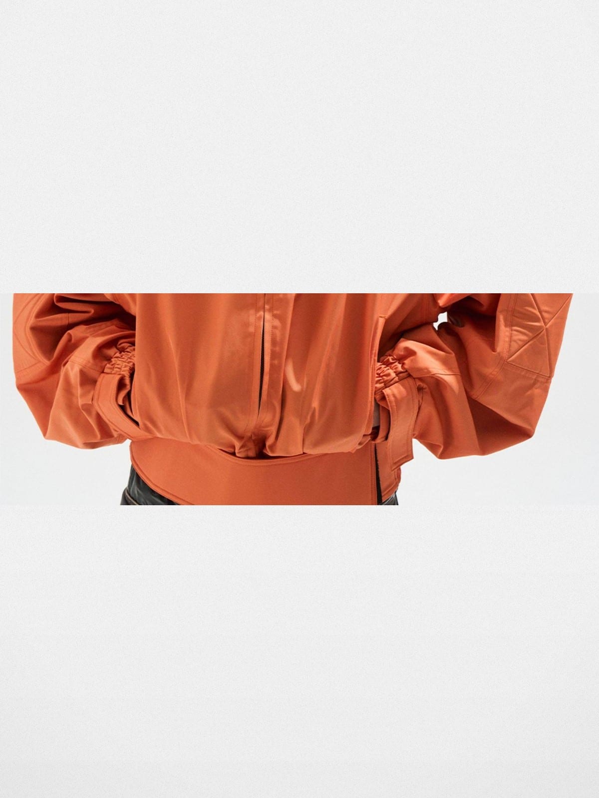 BLINDNOPLAN Reflective Strip Stand Collar Jacket in Orange - On Male Model