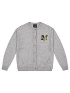 MEDM Floral Embroidered Knit Cardigan in Gray