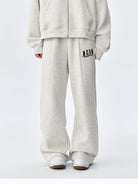 MEDM Cotton Blend Straight Leg Sweatpants in Heather Gray - On Model