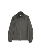 SIMPLE PROJECT Lightweight Offset Zip Jacket in Gray
