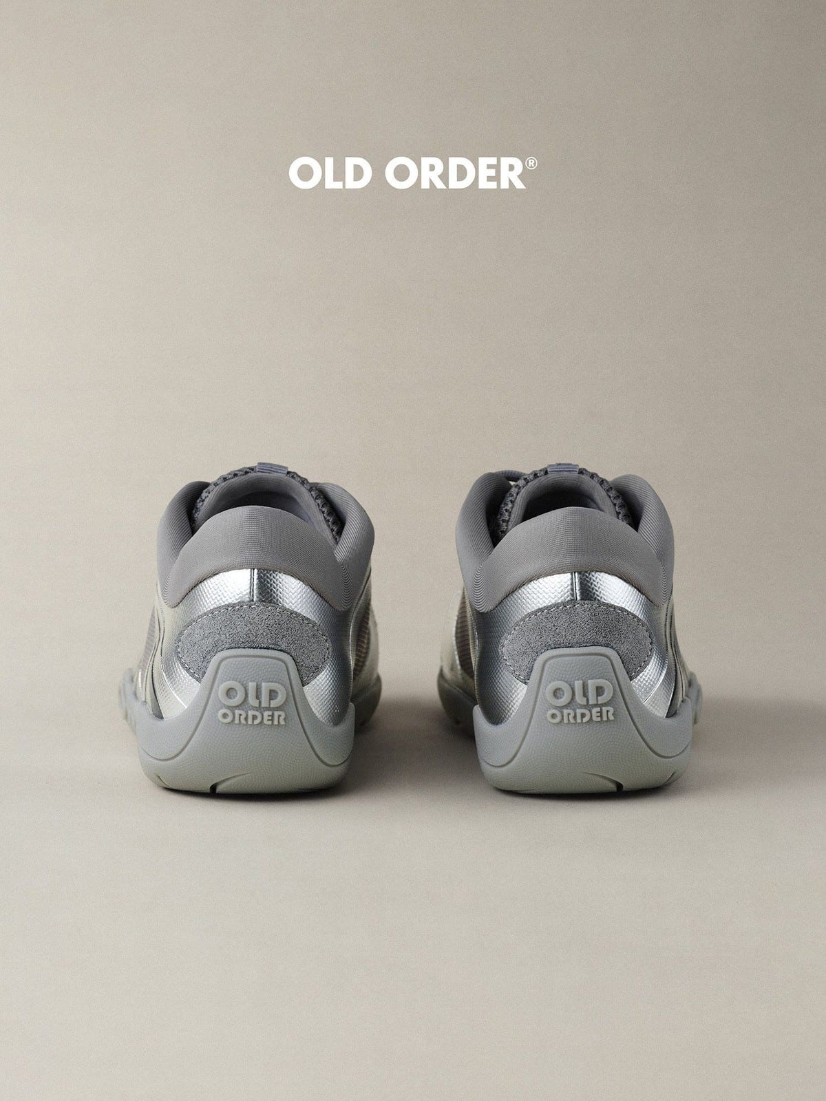 OLDORDER Metallic Chunky Track Sneakers in Silver