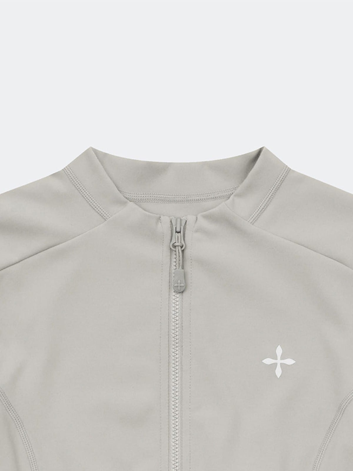 SMFK Zip Front Cropped Activewear Jacket in Gray - Detail