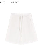 RARELY ALIKE Cotton Drawstring Sweat Shorts in White