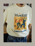 USAGE Heavyweight Graphic Cotton T Shirt in White - On Male Model