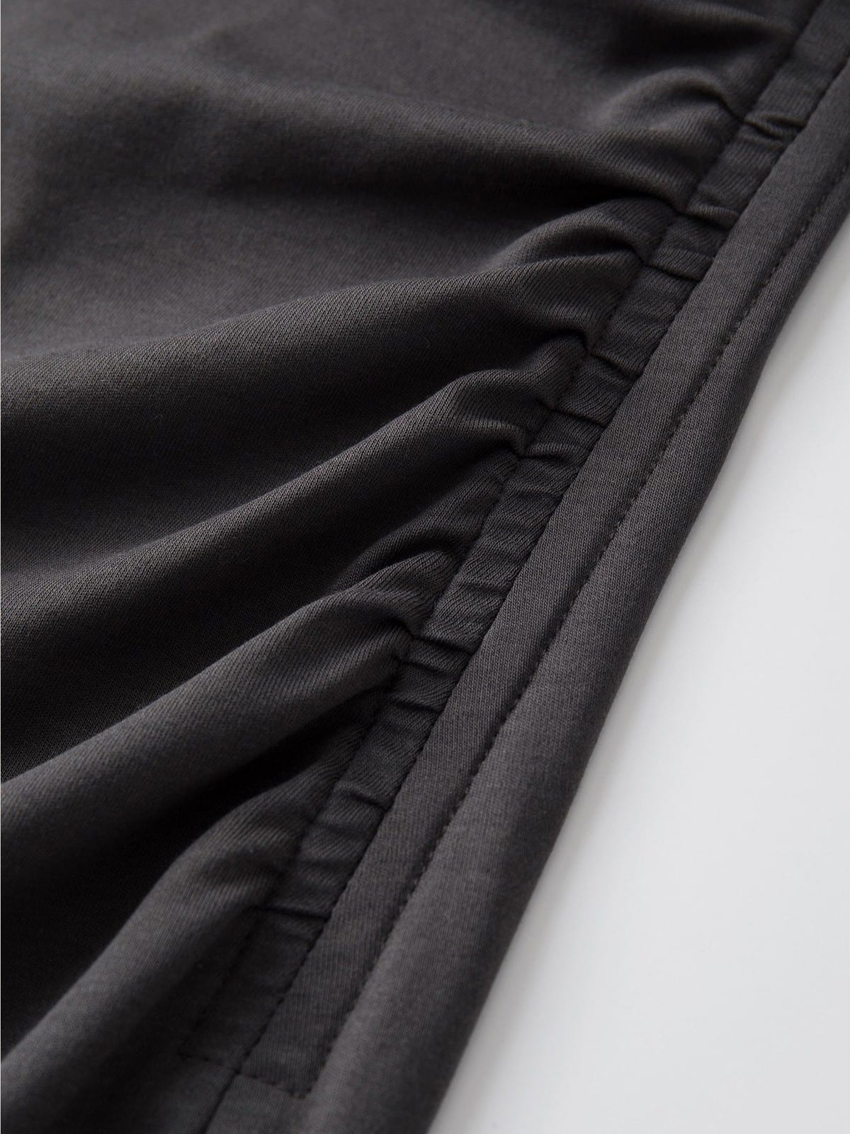 TEASEL Ruched Cotton Blend Knit Dress in Gray - Detail