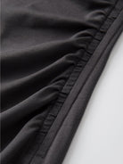 TEASEL Ruched Cotton Blend Knit Dress in Gray - Detail