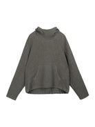 SIMPLE PROJECT High Neck Fleece Blend Hoodie in Gray