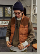 USAGE Graphic Two Tone Cotton Sweatshirt in Brown - On Male Model