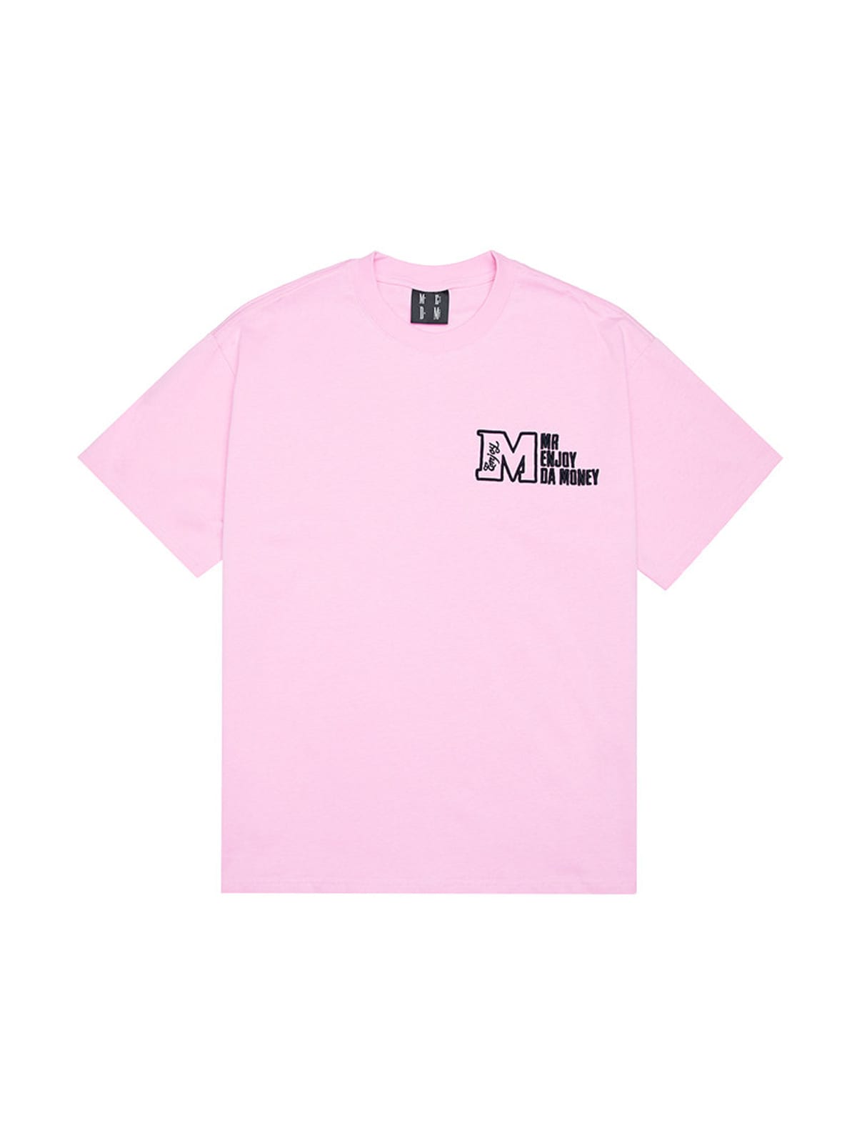 MEDM Half Sleeve Cotton Logo T Shirt in Pink