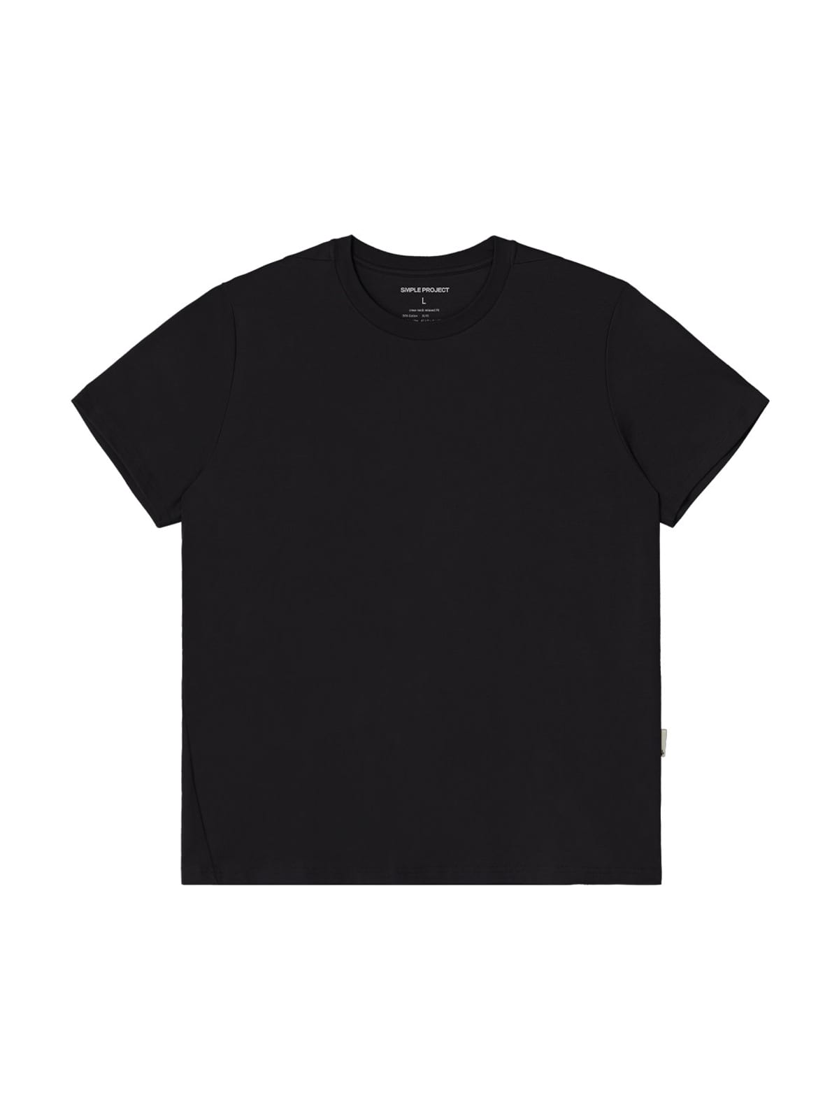 SIMPLE PROJECT Misaligned Seam Crewneck T Shirt in Black