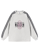 BLINDNOPLAN Color Block Graphic Raglan Sweatshirt in Gray