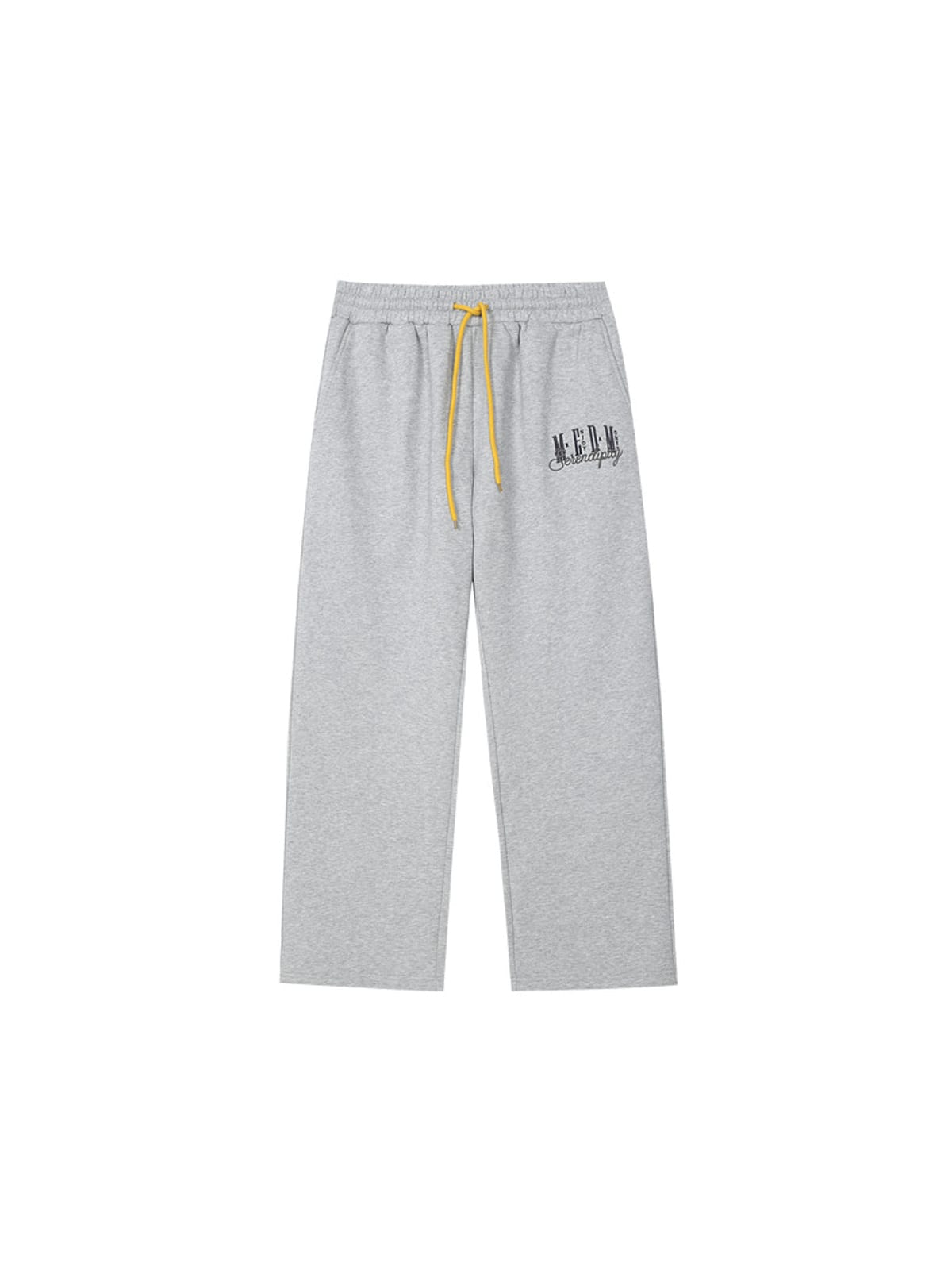 MEDM Fleece Lined Embroidered Sweatpants in Gray