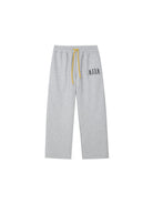 MEDM Fleece Lined Embroidered Sweatpants in Gray