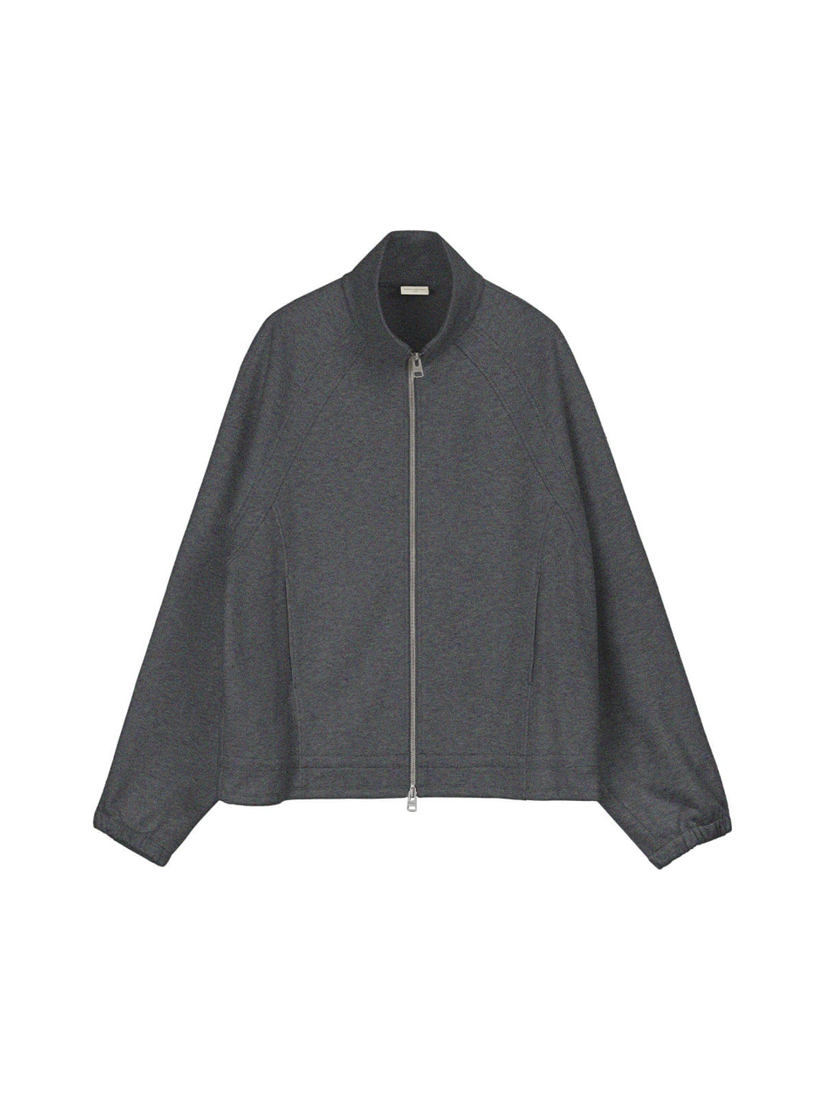 SIMPLE PROJECT Ruffled Adjustable Collar Zip Hoodie in Gray