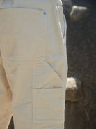 Retro 21 Wide Wale Cotton Corduroy Pants in White - On Model