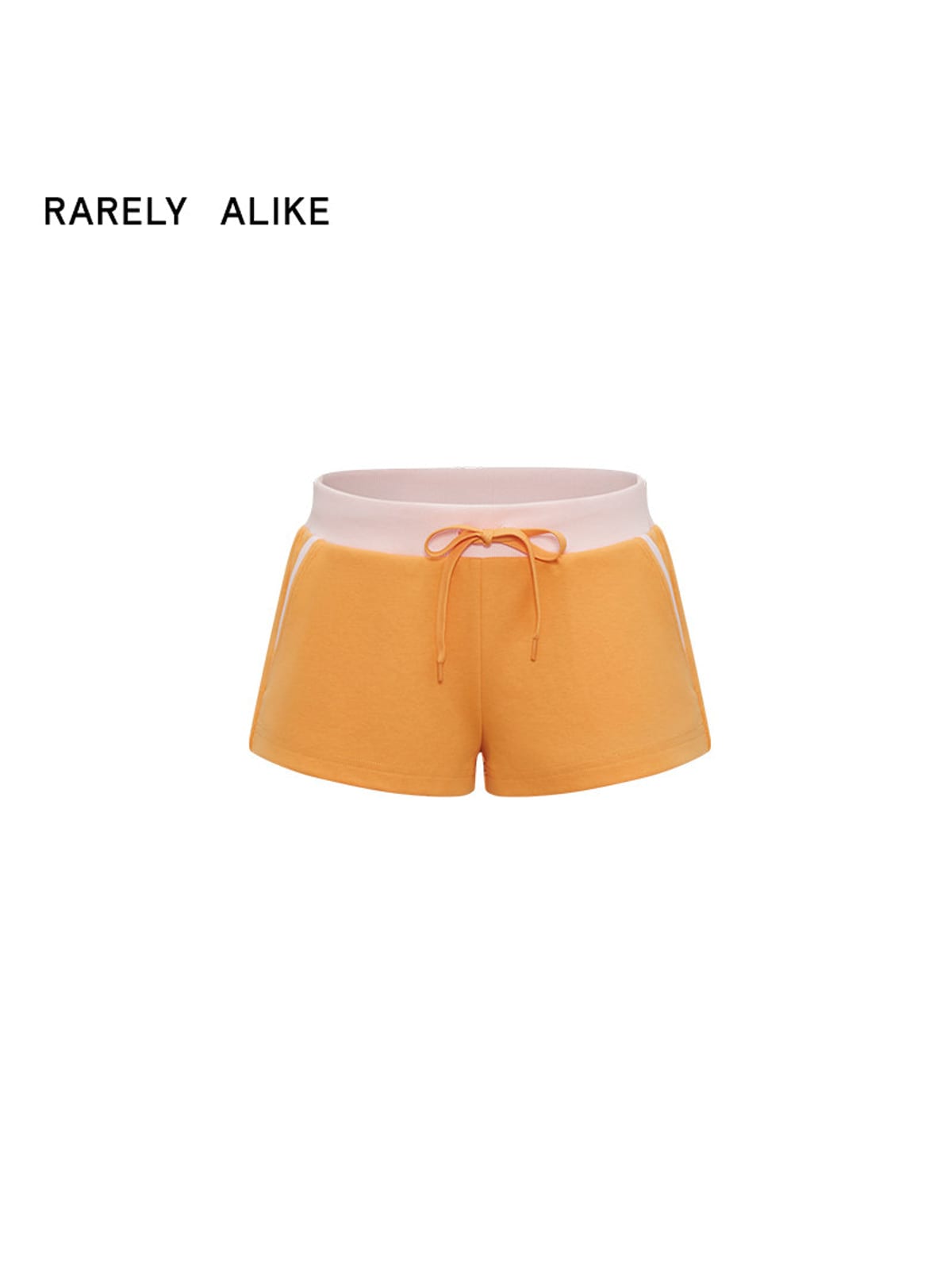 RARELY ALIKE Color Block Cotton Blend Sweatshorts in Orange