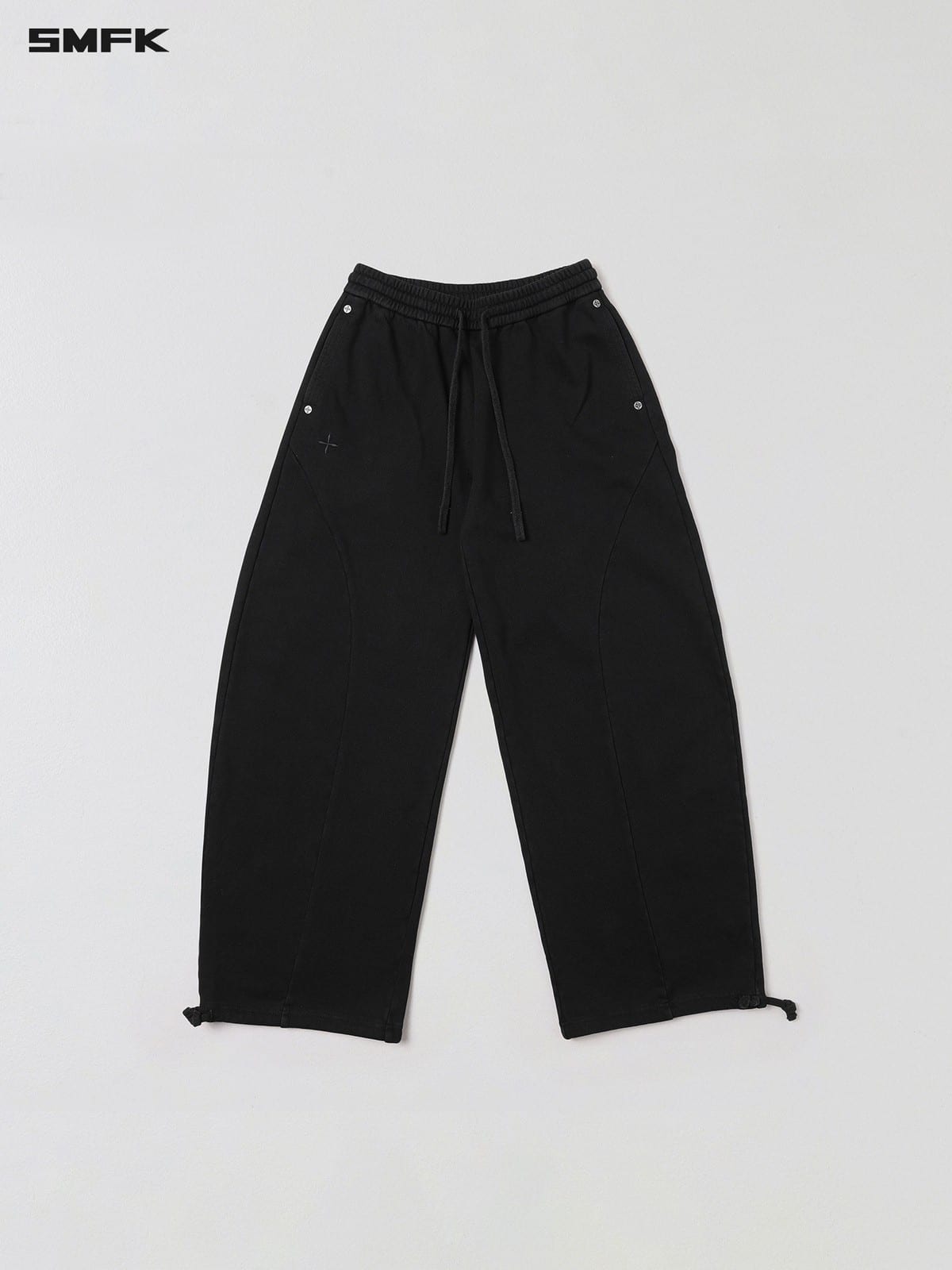 SMFK Curved Seam Cotton Joggers in Black