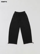 SMFK Curved Seam Cotton Joggers in Black