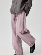 SIMPLE PROJECT Lyocell Blend Curved Leg Trousers in Lavender - On Model