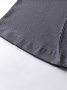 D5ove Boxy Mock Neck Cotton T Shirt in Gray - Detail